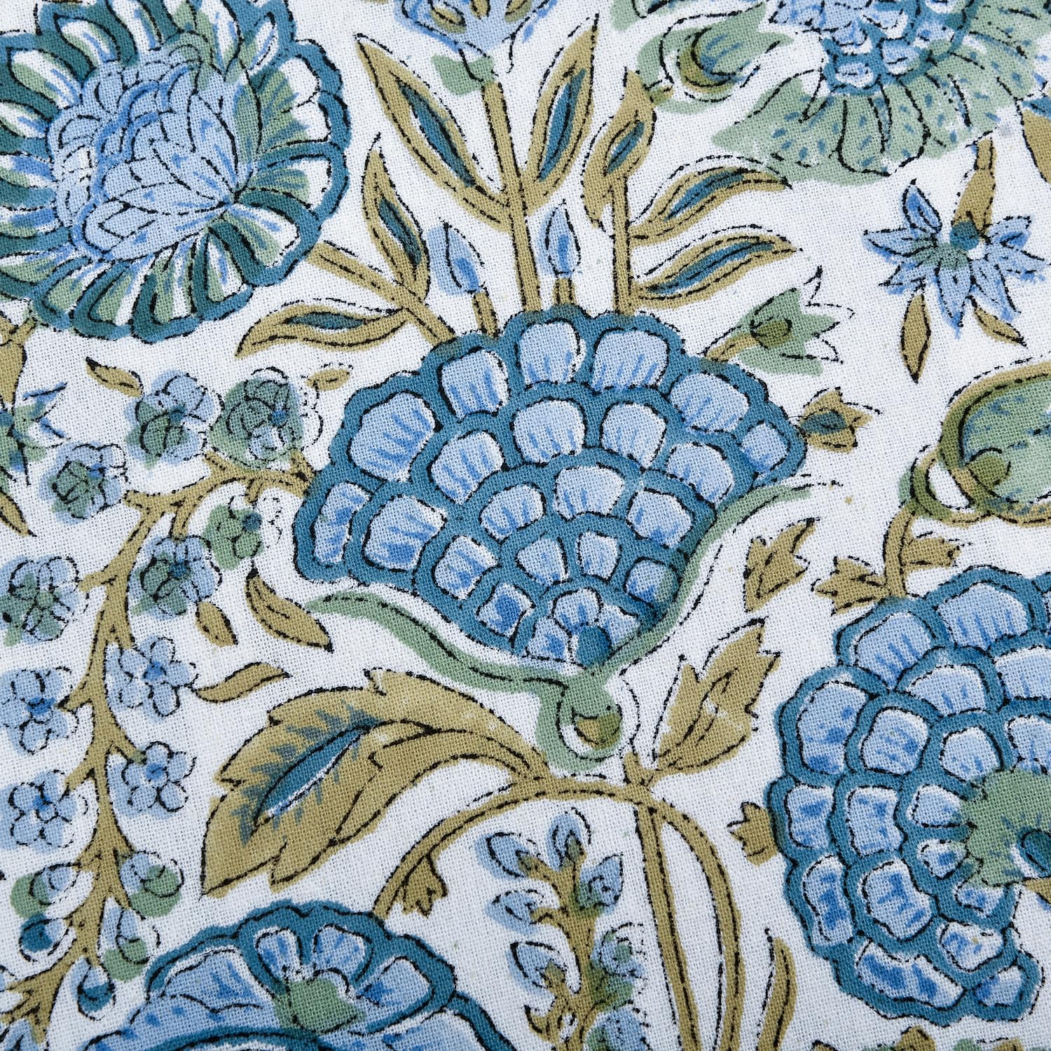 Ridhi Asparagus Green 100% Cotton Block Print Ruffle Bed Sham Cover 20''×26'' Boho Floral Pillowcase, Bedroom Decor, Cottagecore, Soft Decorative Cushion Cover Gift for Spring, Easter, Valentine - Image 8