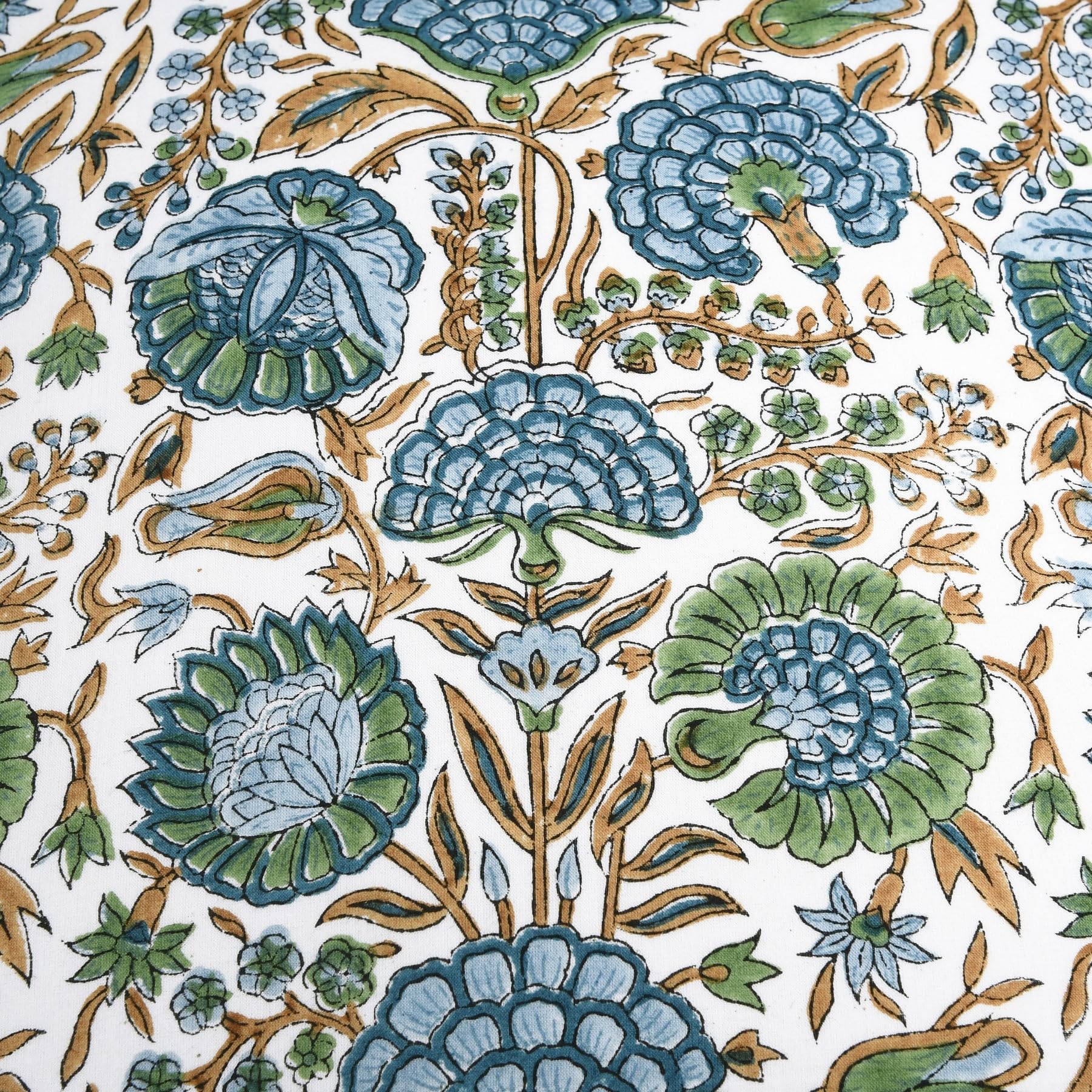 Ridhi Block Print Asparagus Green Pillow Cover 18" x 18" (Pack of 2) Decorative Couch Pillows for Living Room, Farmhouse Chic Boho Cute Outdoor Pillows Covers Gifts for Spring, Mother's Day - Image 9