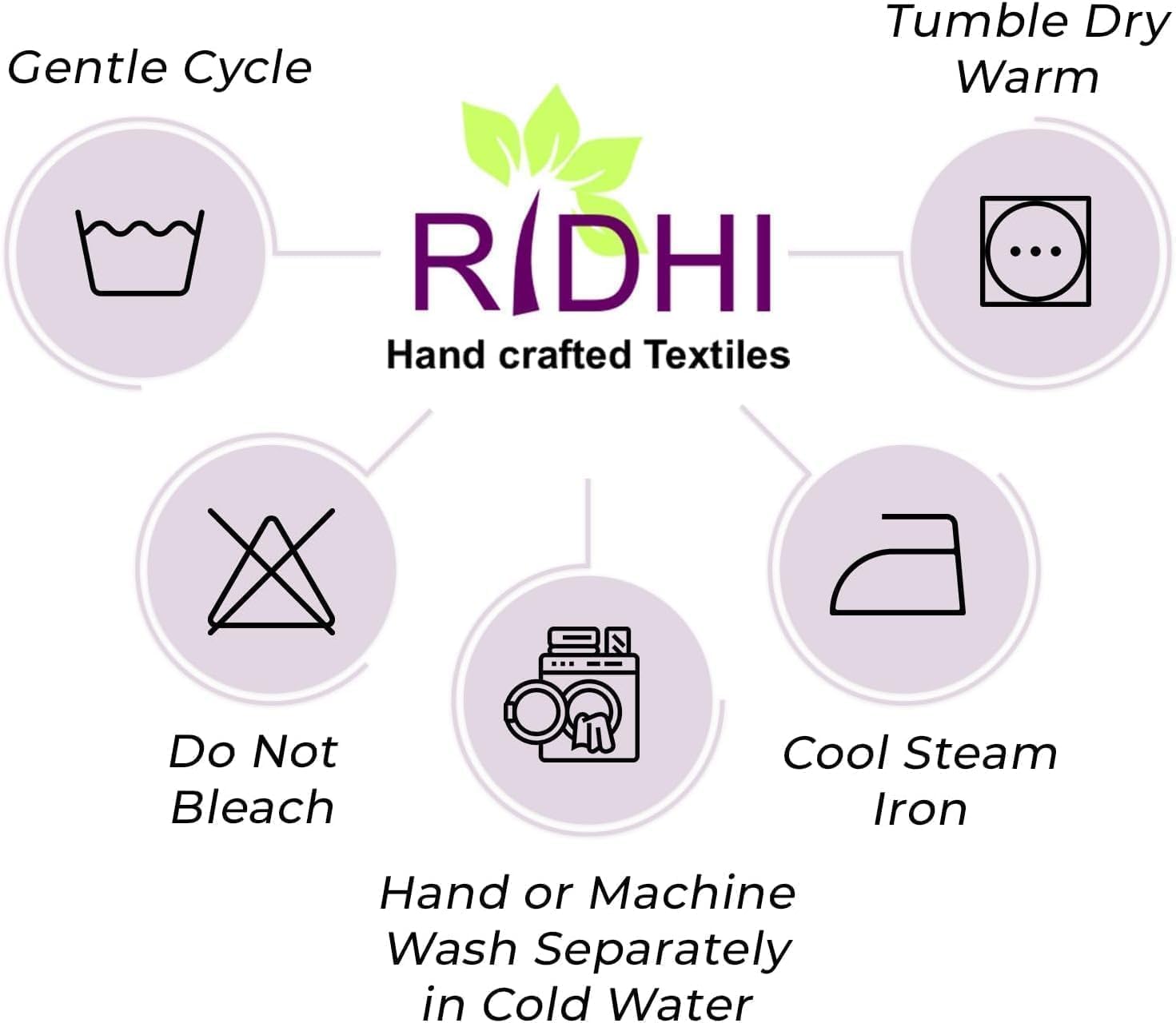 Ridhi Hand Block Print Cotton Tablecloth Set of 2 – Spruce Carolina Blue & Steel Blue 60x60 Square Washable Table Covers for Dining, Home, Wedding, Banquet, Spring/Summer & Fall Use - Image 9